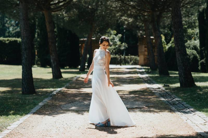  ma mariée benedicte coiffer et maquiller avec sa robe gilles zimer au domaine de la ruisseliere